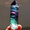 Cocoapps Store-Natural Hexagonal Crystal Quartz Healing Fluorite Wand Stone Purple Green Gem. 
