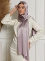 Pleated Crinkled Satin Hijab Scarf Medina Silk Scarves Solid Color Shawls Headband Scarf Wrap Muslim Women Veil Turban Hijabs. 