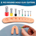 8 Pcs 8 Sizes Polymer Clay Cutter Molds Hole Punches Tool Set DIY Polymer Clay Earrings Making Craft Handmade jingu.
