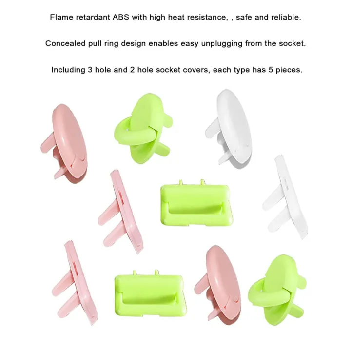 10%20Pcs%20(5%20Pcs%202%20Pin%205pcs%203%20Pin)Child%20Safety%20Protection%20Socket%20Plug%20Protector%20Baby%20Electric%20Shock%20Protection%20Power%20Supply%20Cover%20Anti-Electric%20with%20Hidden%20Pull%20Handle%20Outlet%20Covers%20-%20Image%208
