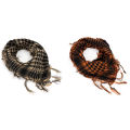 Arabian Desert Scarf Soft Tactical Scarf Men Ladies Military Turban Lightweight Plaid Fringed Outdoor Arafat Unisex Scarves.