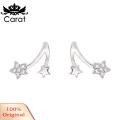 Carat Stud Earrings Five-pointed Star Cubic Zirconia Stud Ear Ring. 