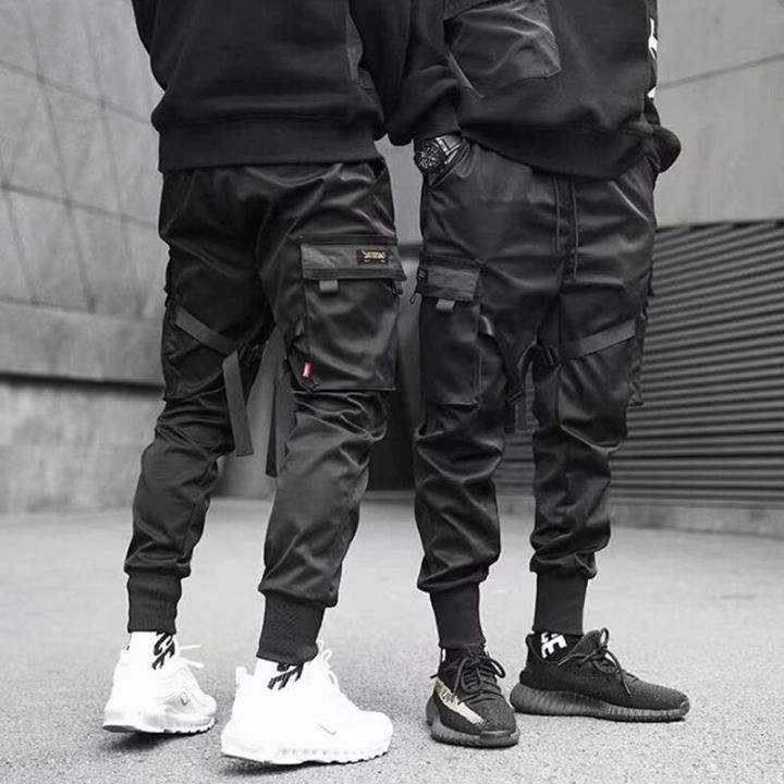 Hop%20Boy%20ckets%20Elastic%20Waist%20Harem%20Pant%20Men%20Streetwear%20Punk%20Casual%20Ribbons%20Design%20Trousers%20Jogger%20Male%20Dancing%20Black%20Pant%20-%20Image%204