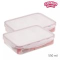 স্কয়ার ফুড বক্স এয়ারটাইট 550 ml 2 পিস কম্বো. 