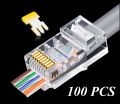 RJ45 Connector 100 PCS CAT5E CAT6 Plug RJ45 Connector Network Cable Modular 8P8C Connector End Pass Through Z HOTSALE RJ45. 