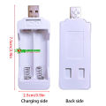 USB AA AAA Battery Charger Double-Slot 1.2V~1.5V Ni-MH Ni-Cd Rechargeable Battery Charger. 