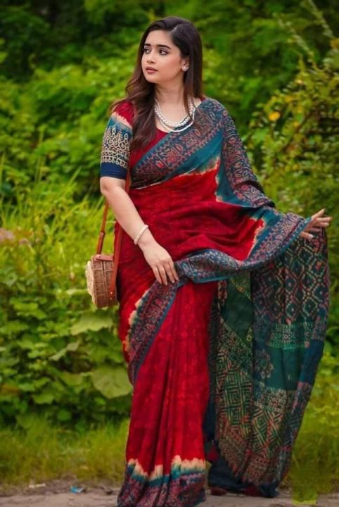 Eid%20Special%20Elegant%20Stylish%20Digitial%20Print%20Batik%20Print%20Saree%20With%20Blouse%20Piece%20-%20Image%202