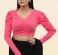 Fashionable Cotton Full hata Crop Tops Blouse for Women.