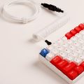 LANO Custom Paracord Coiled Mechanical Keyboard Usb Data Cable GX16 Aviator Coil Keyboard Usb C for Gaming Coiled Cable. 