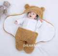 Extra Soft Cute Newborn Baby Boy Blanket Lambswool Plush Unisex Baby Swaddle Wrap Jumpsuits Sleeping Bags. 