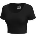 Basic Scoop Neck Short Sleeve Crop T-Shirts / Women's Crop Top / Imported Crop Tops T-Shirt / 100% Premium Super Soft Cotton - Tops For Girls. 