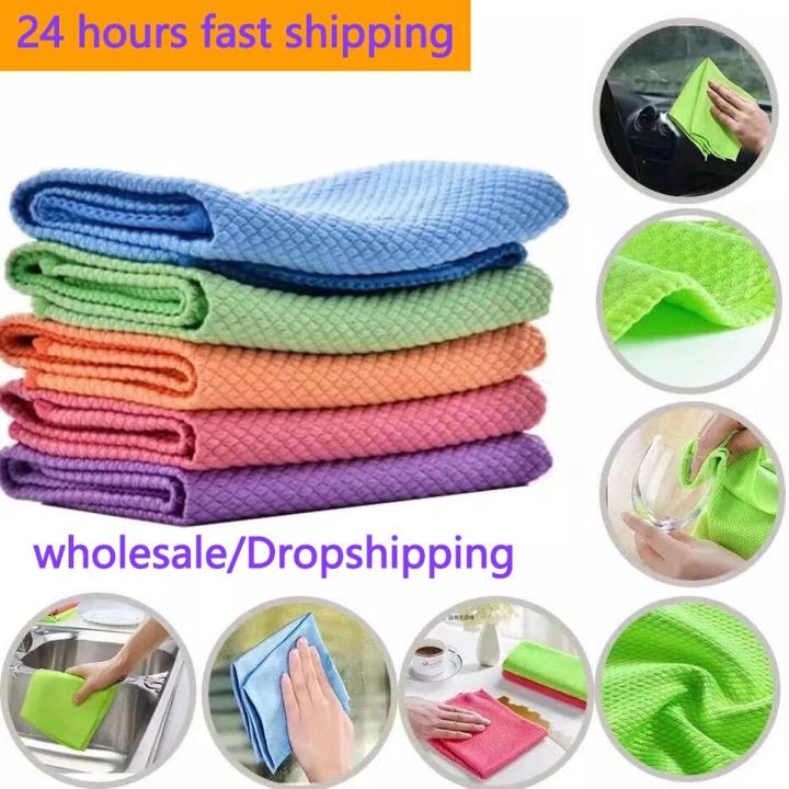 5/10pcs Microfiber Cleaning Cloths Rags Kitchen Dish Towel Absorbent Wiping Rags Household Cleaning Rag Magic Rag Dish Cleaning