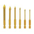 6pcs Glass Drill Bits Set 3/4/5/6/8/10mm for Porcelain Male Mirror. 