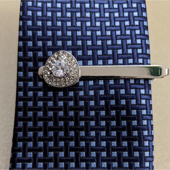 Crystal stone Men's New French business shirt tie clip
