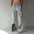 Men Pants Casual Stylish Flying Bird Print Lace-up Mid Waist Vintage Long Pants Male Trousers Streetwear Spring Autumn. 