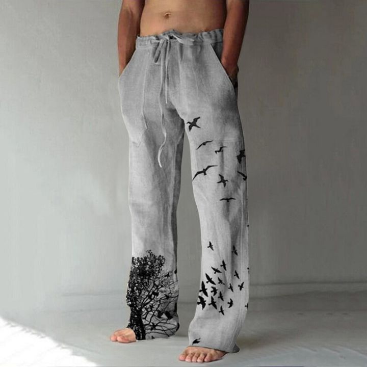 Men%20Pants%20Casual%20Stylish%20Flying%20Bird%20Print%20Lace-up%20Mid%20Waist%20Vintage%20Long%20Pants%20Male%20Trousers%20Streetwear%20Spring%20Autumn%20-%20Image%205