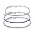 ELESHE 925 Sterling Silver Tennis Charm Bracelets For Women With Cubic Zirconia Link Chain Anti-allergy Sterling-silver-jewelry. 