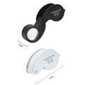 40 Times Double LED Lamp Folding Magnifying Glass is Suitable for Jade Jewelry Collection and Appreciation Durable Easy to Use Silver. 
