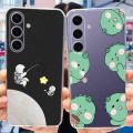 Case For Samsung Galaxy S24 Plus / S24 2024 Cute Flower Cat Phone Bumper on Samsung S 24 S24plus 5G Soft Silicone TPU Back Cover. 