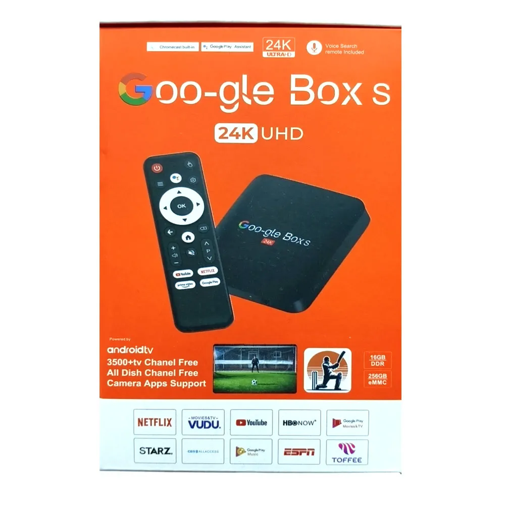 Google Box S 24K UHD Android TV Box – Netflix, YouTube, Toffee