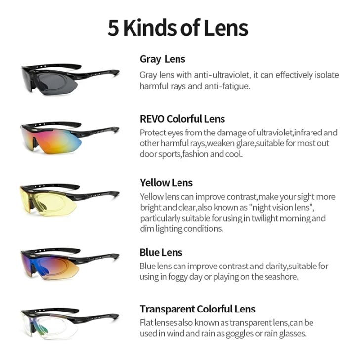 HoneyYami%20Sports%20Men%20Ladies%20Sunglasses%20Road%20Bike%20Glasses%20Mountain%20Bike%20Cycling%20Protection%20Goggles%20Glasses%20Bike%20Glasses%20Protection%205%20Lenses%20-%20Image%203