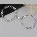 2pcs Couple Bracelet With Magnetic Heart Men's and Women's Love Bracelets Stainless Steel Charm Jewelry Gifts. 