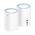 Cudy M1200 (2-pack) AC1200 Dual Band Whole Home Wi-Fi Mesh System - 867Mbps on 5GHz and 300Mbps on 2.4GHz - MU-MIMO - 2 Internal Antennas - White.