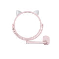 Suction wall folding vanity mirror Cute cartoon cat ears self-adhesive wall mirror Telescopic rotating bathroom mirror. 