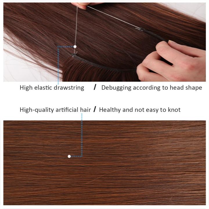 No%20Clips%20Hair%20Natural%20Wavy%20Curly%20False%20Hair%20Piece%20Woman%20Synthetic%20Hair%20Extensions%20Artificial%20Long%20Wig%20Fish%20Line%20-%20Image%203