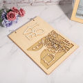 Wooden Wedding Guest Book Album Message Notebook for Engagement Decoration. 
