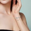 925 Sterling Silver Bracelet Moments Sparkle Heart-shaped Suitable for Pandora Snake Chain Bracelet DIY Beads for Gift Women. 