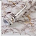 Self Adhesive white Marble Vinyl Wallpaper (5x2 feet) Furniture Decorative Film Waterproof Wall Stickers. 