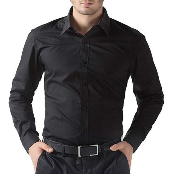 Black Cotton Formal Shirt for Men