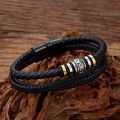 leather Bracelet magnetic clasps hand chain For Men Gift Accessories.