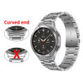 Samsung Galaxy Watch 7 6 5 4 (20 mm) Stainless Steel Strap Metal Bracelet with Curved End No Gaps Adapter. 