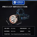 UZBOO Headlamp Explosively Bright Powerful Headlamp LED Headlamp Induction Headlight Waterproof Work Light USB Rechargeable Emergency Light Head-mounted Lamp for Outdoor Running Fishing Hiking. 