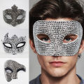 Halloween Mask Concert Show Mask High-end Diamond Prom Half Face European and American Fashion Party Rhinestone Eye Mask.