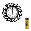 New Elegant Floral Leaf Pattern Wall Clock with AA Battery - Noise Free Quartz Movement for Home Office. 