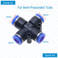 Pneumatic  4 way Socket Push In Quick Connector 6mm 8mm 10mm 12mm OD Hose  Fittings PZA For Air Water Tube. 