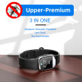 Migeet Temperature Measurement Bracelets Ultrasonic Mosquito Repellent Bands Non-Toxic Deet Free Bug Insect Repellent Band Reusable Long Protection Support Clock.