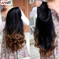 Blackhair Big Wave Human Hair Wigs Long Curly Wavy Full Hair Wigs Heat Resistant Gradient Color Beauty Style for Women.