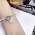 White Butterfly Pearl Bracelet For Women.
