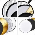 Godox 31”/80cm Light Reflector Diffuser,5-in-1 Portable Collapsible Round Multi Disc with Holder Clip & Bag for Studio Shooting,Video Location,Portrait Photography-Gold,Silver,White,Black,Translucent. 