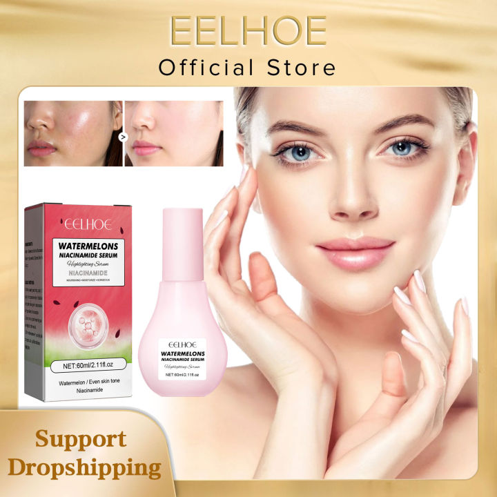 Watermelon Glow Niacinamide Dew Drops Serum Brightening Makeup Primer Cream Moisturizer Facial Serum Skincare Liquid Highlighter