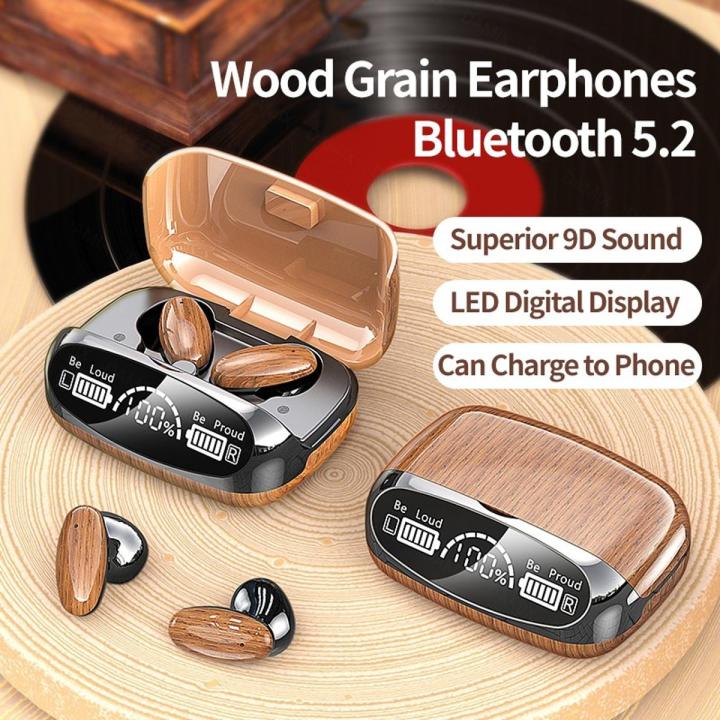 VICLOOK%20TWS%20M35%20Wooden%20Bluetooth%20Headset%20Earphone%20Gaming%20Wireless%20Wooden%20Motif%20Earbud%20Headphones%20-%20Image%202