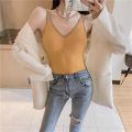 Women vest Solid Color High Quality Cotton Yoga Sports suspenders Vest With Chest Pad Underwear. 