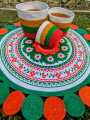 3ft Cotton Print Floor Mat/Rugs 1p + 3p Basket set (4p set).