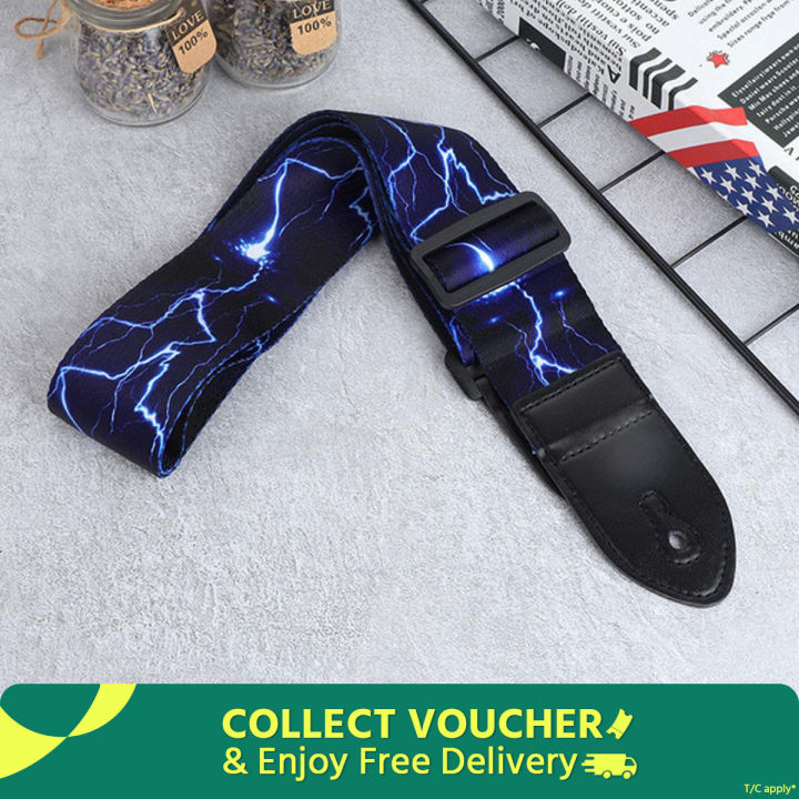 Acoustic guitar strap 41 inch electric guitar folk style cotton woven heat transfer classic crossbody shoulder strap
