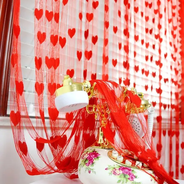 Pink%20%20colour%20Love%20Heart%20Shaped%20Net%20Curtain/Porda%20-%20Image%208
