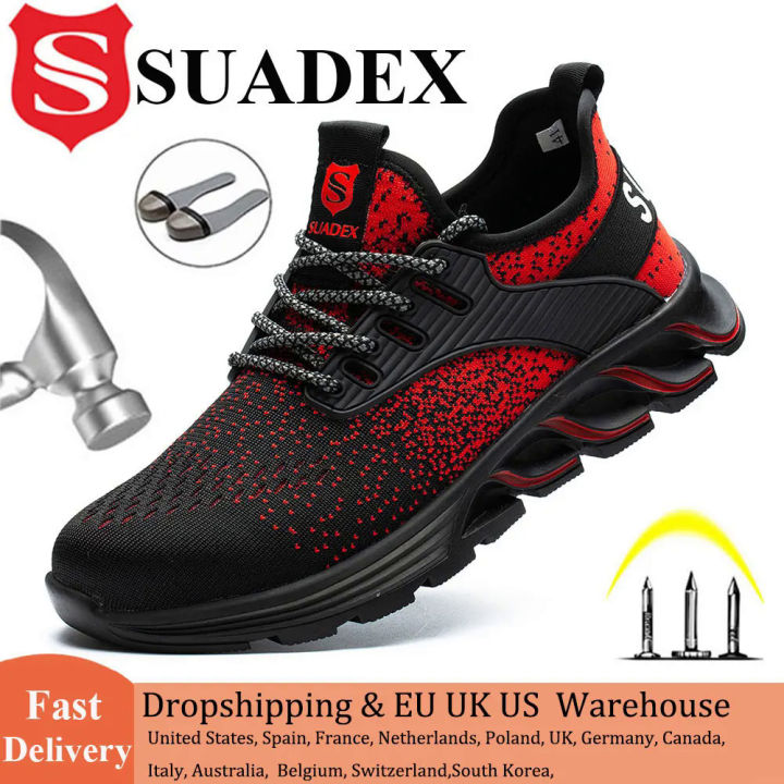SUADEX Safety Shoes Men Women Steel Toe Boots Indestructible Work Shoes Lightweight Breathable Composite Toe Men EUR Size 37-48 Dislikelike